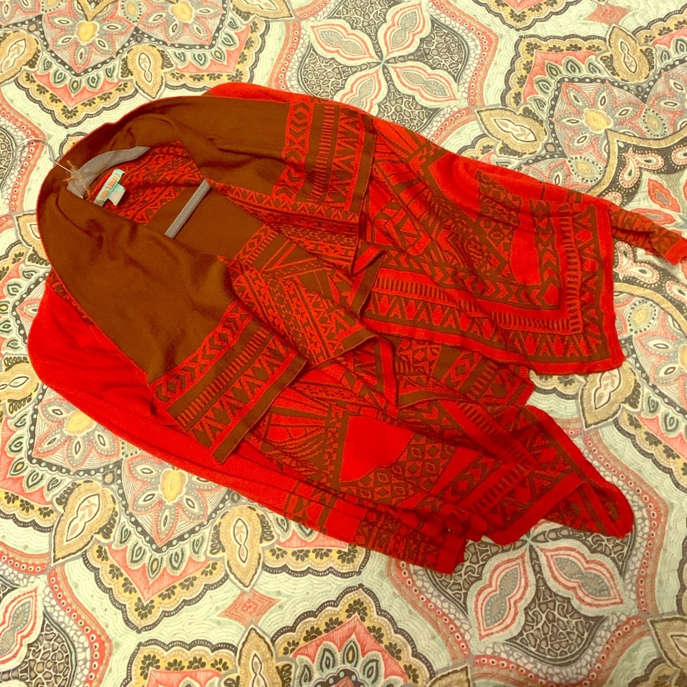 Flying Tomato Tribal Print Cardigan, Size Medium